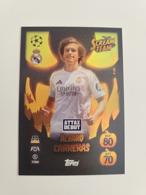 Match Attax 25/26 Alvaro Carreras Scream Team Real Madrid Champions League