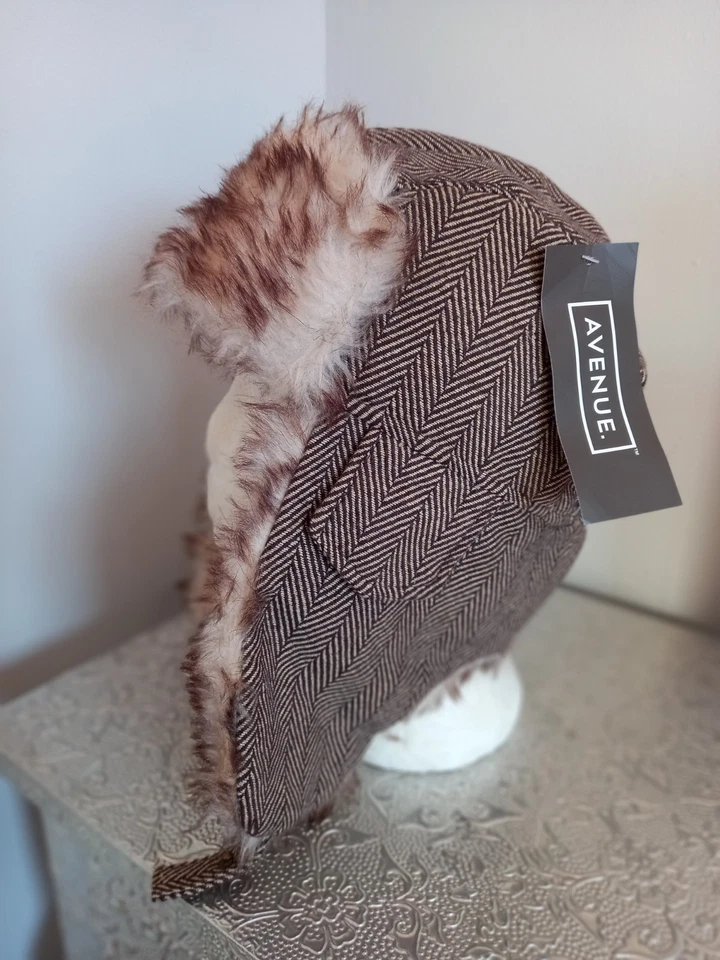 BNWT MEN'S ALDI FUR TRIM BROWN  WINTER TRAPPER HAT ONE SIZE - Image 2 of 4
