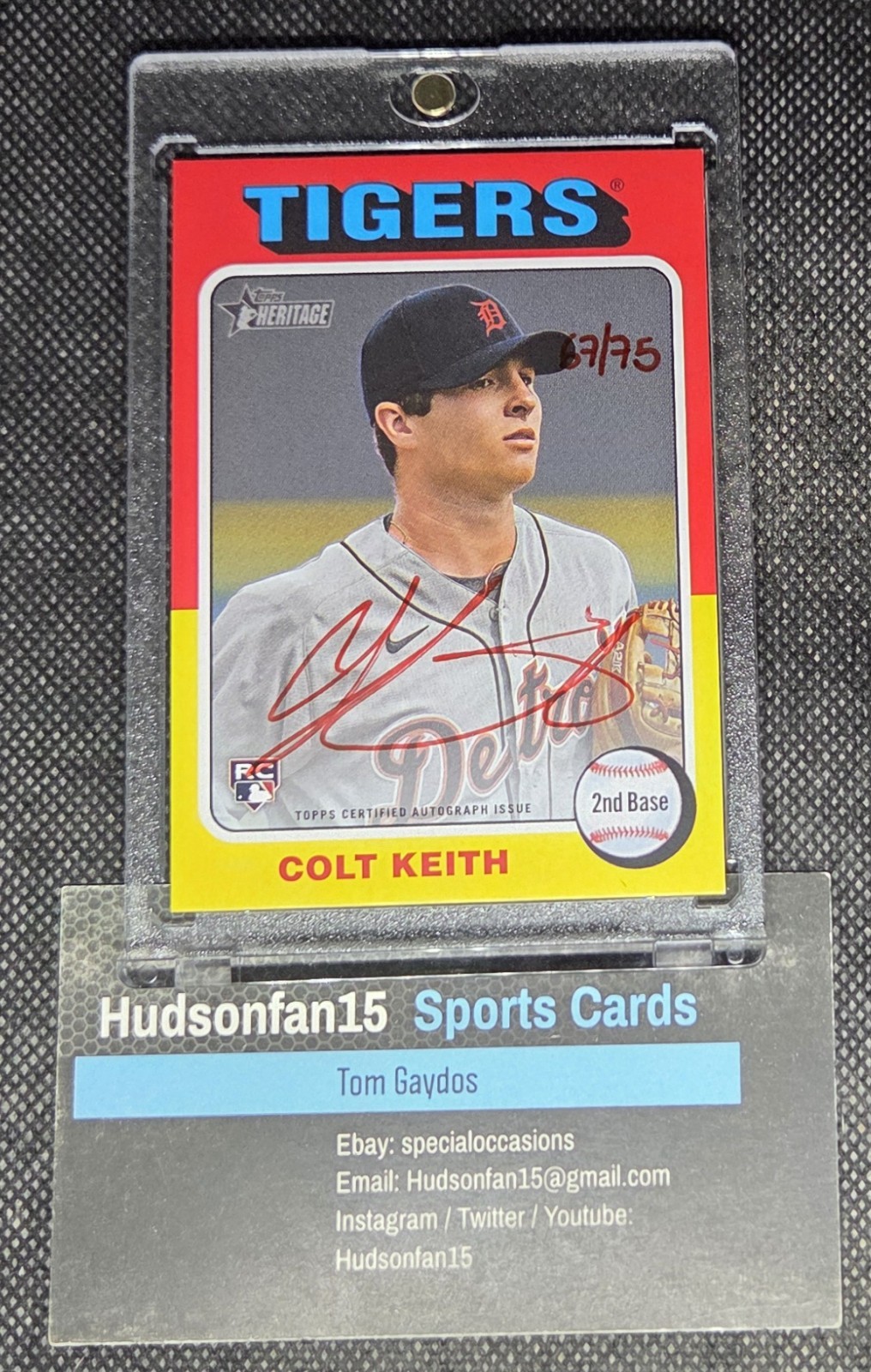 Colt Keith 2024 Topps Heritage High Number Real One Red Ink Rookie Auto 67/75