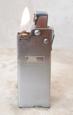 Beautiful Thorens Vedette Silver Automatic Petrol Lighter Swiss 1940s Fully Func