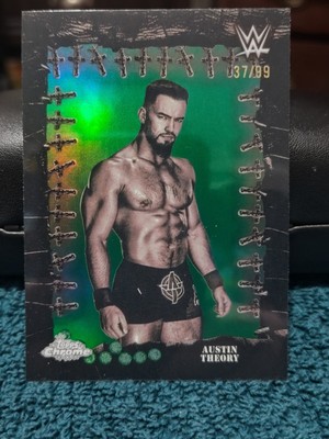 2025 Topps WWE Cactus Jack Austin Theory Famed Phantoms Green Refractor /99
