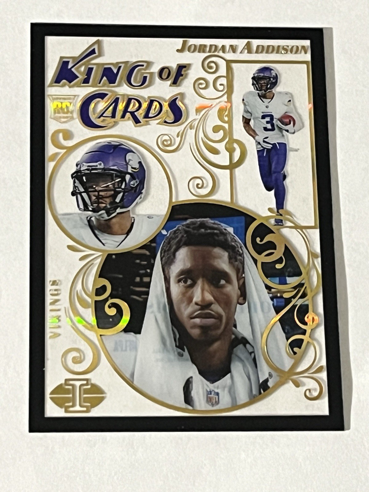 2023 Illusions Jordan Addison King of Cards RC Black /50 Vikings Rookie SSP