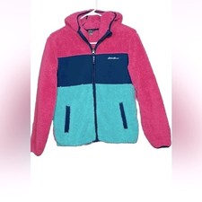 Eddie Bauer Kids Sweather Girls Pink and Blue Fleece cozy Zise Xs 5-6
