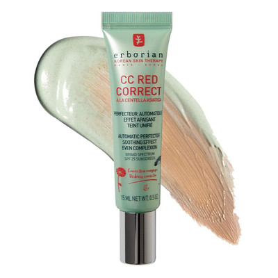 Erborian CC Red Color Correcting SPF 25 Green Pigment Cream, Neutralizes Redness