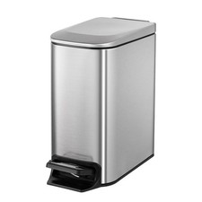 Slim Stainless Steel Trash Can with Soft Close Lid