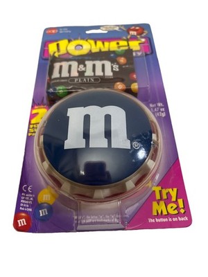 M & M POWER CANDY DISPENCER BLUE WITH ORIGINAL PACKAGING AND CANDY