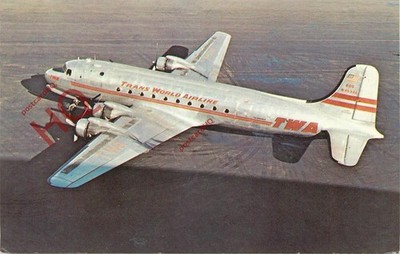 Ansichtskarte_ TWA TRANS WORLD AIRLINES DOUGLAS C-54 SKYMASTER N45346