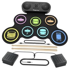 7-Pad Electronic Drum Set for Kids Portable, Built-in Speaker Medium-7 Pads