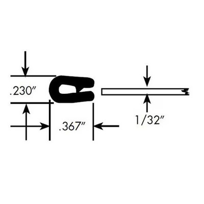 Fairchild Edge Trim, PVC, 50 ft Length, 1/4 in Overall Width, Style: Edge Trim