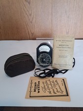 Weston Photronic Exposure Meter Model 617 w/ Leather Case  Manual Book