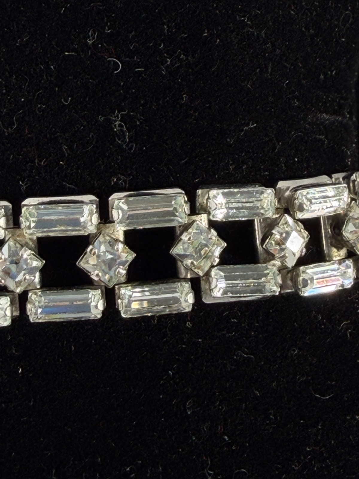 Clear Rectangular & Square Rhinestone Linked Vint… - image 4