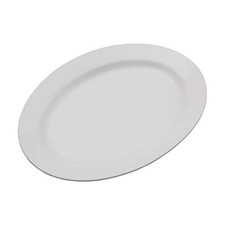 Everyday White Oval 16" Porcelain Serving Platter - Elegant & Dishwasher Safe