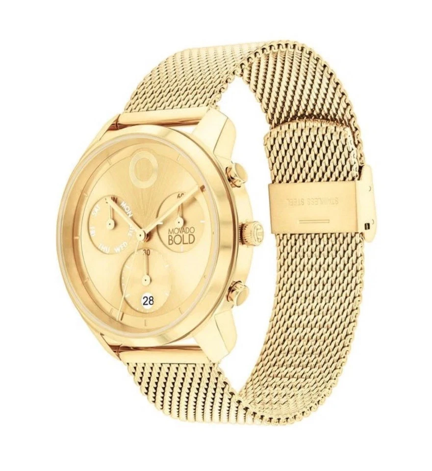 Nuevo reloj cronógrafo Movado Bold Trend Element para hombre tono dorado 3601025 Foto 2 de 4