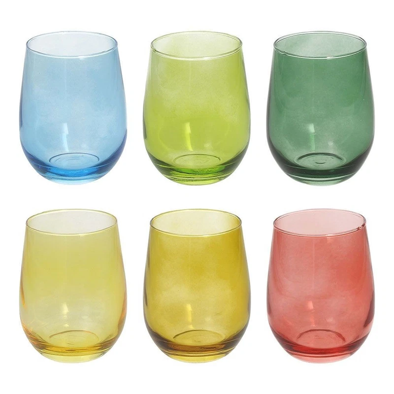 Bicchieri da Tavola Tutti i Giorni TOGNANA Colorati in Vetro per 6 Persone Acqua