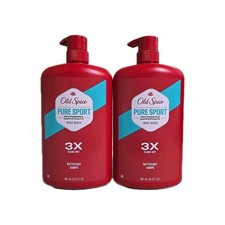 2 Pump Old Spice High Endurance Body Wash Pure Sport, 33.4 fl oz 987mL Shower