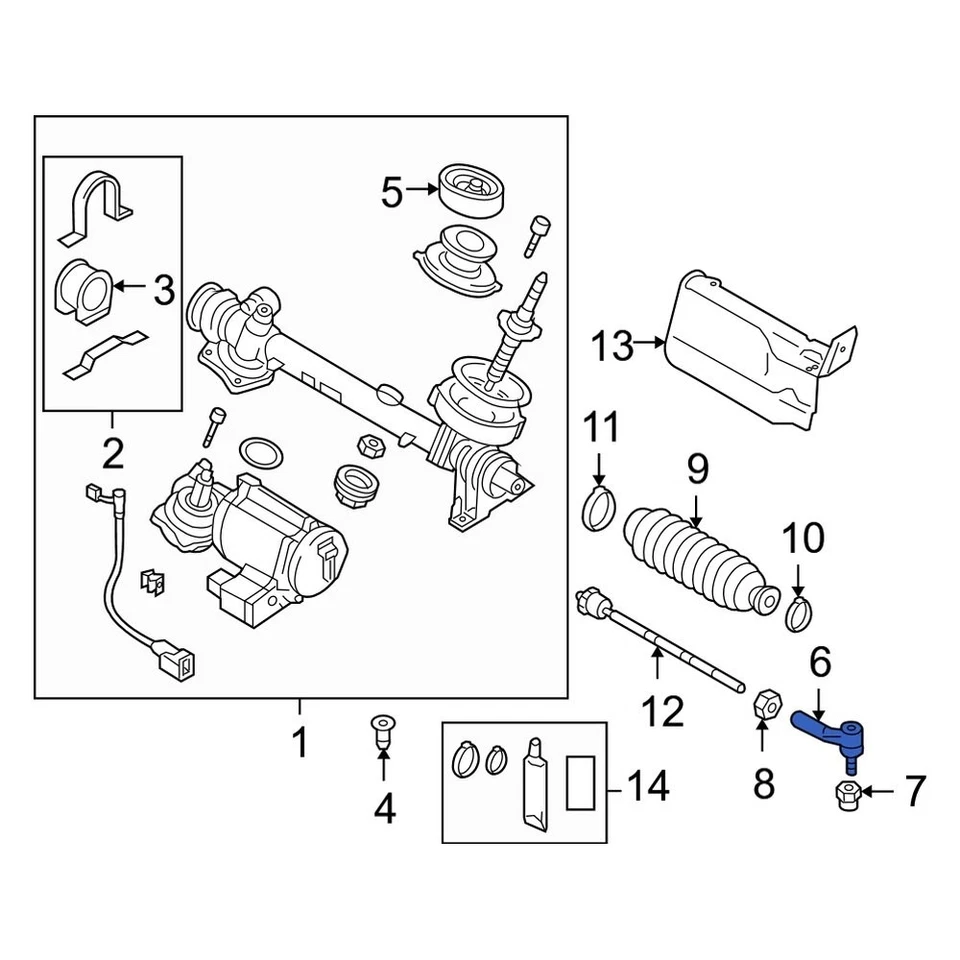 For Audi A3 2006-2020 Audi 1K0423811J Left Outer Steering Tie Rod End Foto 3 de 4