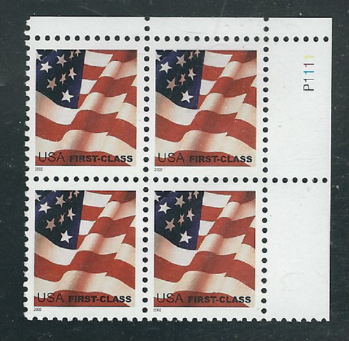 Scott # 3620...(37) Cent...Flag...Plate Block