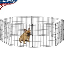 Portable Metal Pet Playpen Indoor Outdoor Enclosure Foldable Assembly Kit New