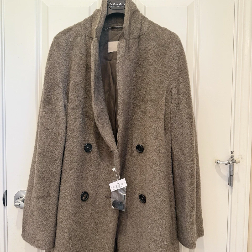 NWOT ‘S Max Mara Label-cut ‘Roseto’ Alpaca and Wool Coat Sz: M US6 Fall/Winter - Image 2 of 4