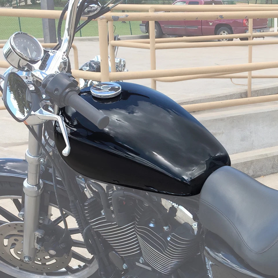 16L Petrol Gas Fuel Tank &Cap For Harley 07+ Sportster 1200 Forty Eight XL1200X - Image 2 of 4