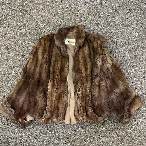 Vintage Dittrich Rich Furs Detroit Mink Real Fur Coat Vertical Pelt
