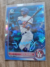 Jose Ramos Signed 2022 1st Bowman Chrome Baseball Card Dodgers #BCP-129 Sapphire