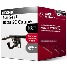Für Ibiza SC Coupe IV 6J1 / 6P5 (Brink) Anhängerkupplung abnehmbar + E-Satz 7pol