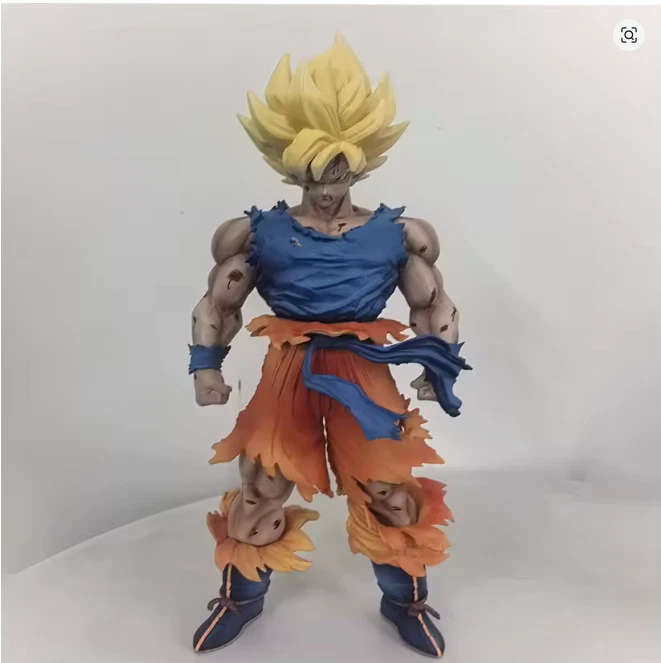 Dragon Ball Z Goku Super Saiyan Battle Damaged Statue Figure Collector DBZ - Immagine 3 di 3