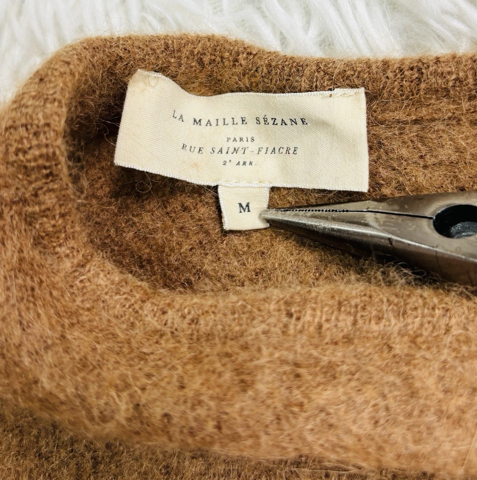 Cárdigan Suéter Mediano La Maille SEZANE Super Kid Mohair Bebé Botón Alpaca Foto 4 de 4