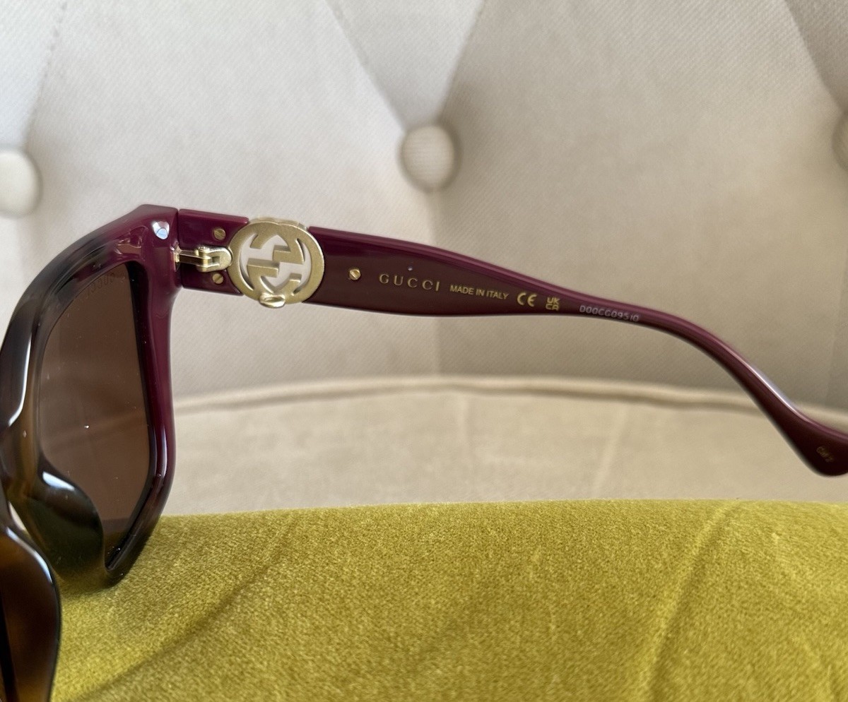 NWT Gucci GG1023S-003-54 Gold Cat Eye 54mm Sunglasses GUCCI Sunglasses GG1023S-003-54 mm With Chain New | eBay main image 3