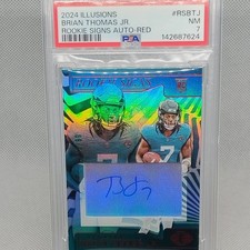 2024 Panini Illusions - Rookie Signs Brian Thomas Jr. #RS-BTJ Red /99 PSA 7 JAGS