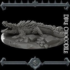 DIRE CROCODILE - Resin miniature | Many Size Options |Dungeons and dragons | Cth
