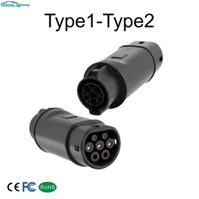 Type1 to Type2 EV Charger Adapter 32A MAX Compatible with Type 1 Charger for 
