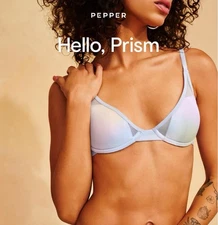 Pepper All You Bra 38B Prisim Blue Underwired Lightly Lined