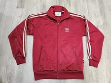 Vintage 90s Adias Red Nylon Track Jacket. Size S