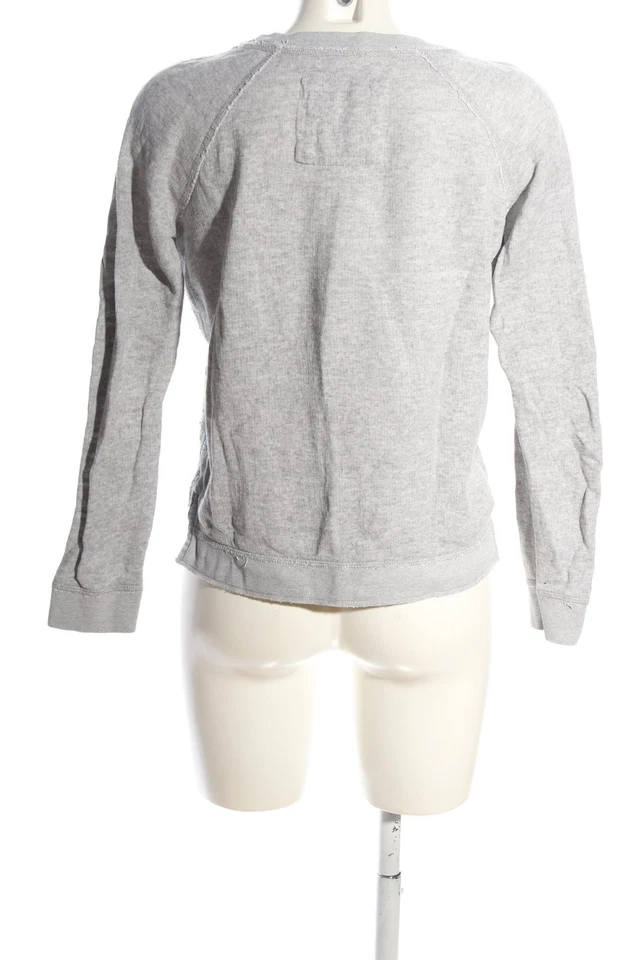 ABERCROMBIE & FITCH Sweatshirt Dames Sweat T EU 34 gris clair-blanc cassé-bleu - Photo 2/4