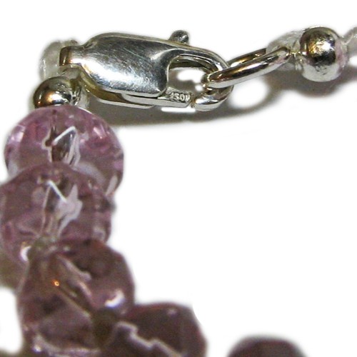 Collar y pendientes de cuentas de jaspe, cáscara y vidrio rosa de SoniaMcD - Imagen 4 de 8