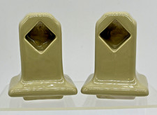 Vintage Olive Yellow Tan Sand Towel Bar Holders Posts Brackets Bathroom Tile