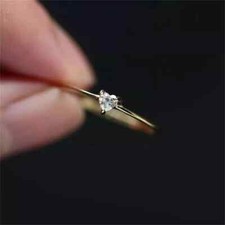 0.2Ct Heart Cut Lab Created Diamond Women Engagement Ring 14K Yellow Gold Plated
