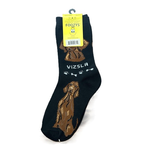 Neu mit Etikett Foozys schwarze Vizsla Hunde-Crew-Socken mit Tierdruck Damen - Bild 2 von 2
