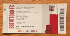 Brentford v Leeds United Ticket Sky Bet Championship 4/4/17 (2016-2017)