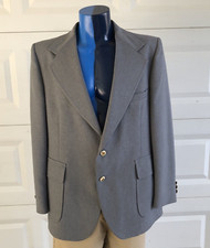 Vintage The Knack Sports Coat Mens 46R Gray Jacket Retro 70s USA Made