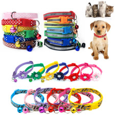 Pet Puppy Cat Small Dog Collar with Bell Dot Print Neck Strap Adjust Neck Ring +