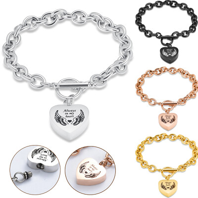 Einäscherung Urne Armband Für Asche Frauen Edelstahl Herz Urn Manschette Armband