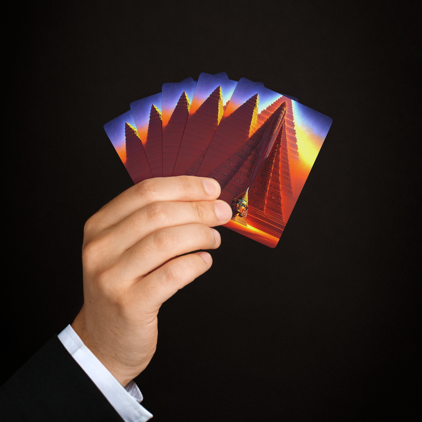 Pyramid Playing Cards Pyramid Solitaire Egyptian Poker Cards eBay