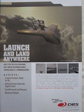 10/2006 PUB DRS UNMANNED TECHNOLOGIES UAVS DRONES NEPTUNE SENTRY HP ORIGINAL AD