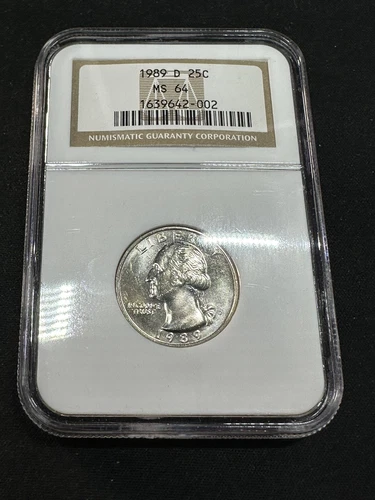 1989-D 25C Washington Quarter-NGC MS64