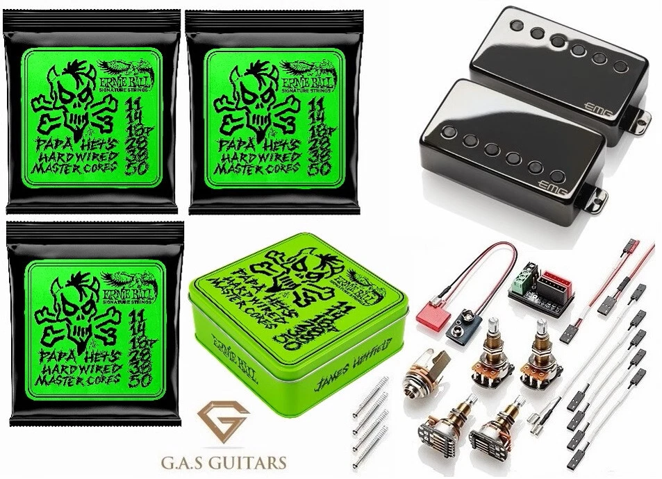 EMG JH Set James Hetfield Black Chrome Standard Space Long Pots JH STRINGS eBay EMG JH set Black chrome