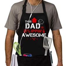 Funny BBQ Aprons for Men, Dad Gifts, Gifts Apron-this Dad is Flippin' Awesome