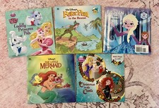 Lot of 5 Disney Paperback Childrens Books  Princesses, Frozen, Little Mermaid